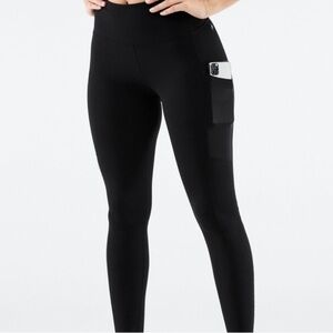 Fabletics Women's Oasis PureLuxe High-Waisted 7/8 Legging Black Size Large